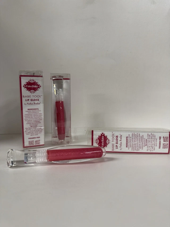 Paquete de 3 herramientas falsas para hornear bebé brillo de labios rosa brillante 24 ml Foto 3 de 4