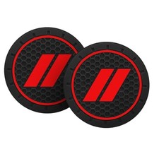 2PCS 2.75 Inch Cars Coasters Compatible with Dodge Challenger Charger Ram Red