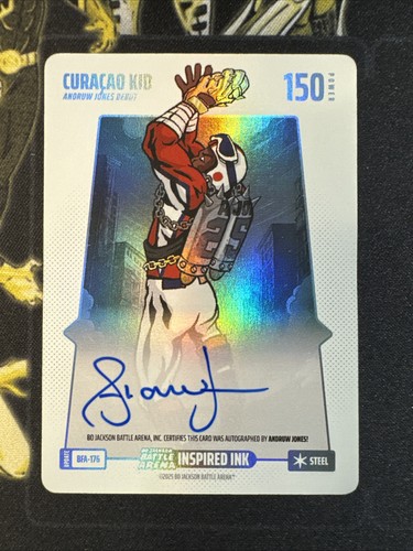 Bo Jackson Battle Arena Curaçao Kid Steel Ink Auto Andruw Jones READ DESCR🔥🔥