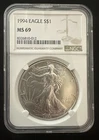 United States Mint American Eagle 1994 1 oz Silver NGC MS 69 Coin 0.999