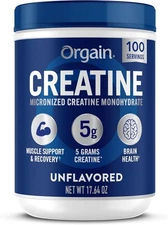Orgain Creatine Monohydrate Micronized Powder, 100 Servings, Unflavored,... 