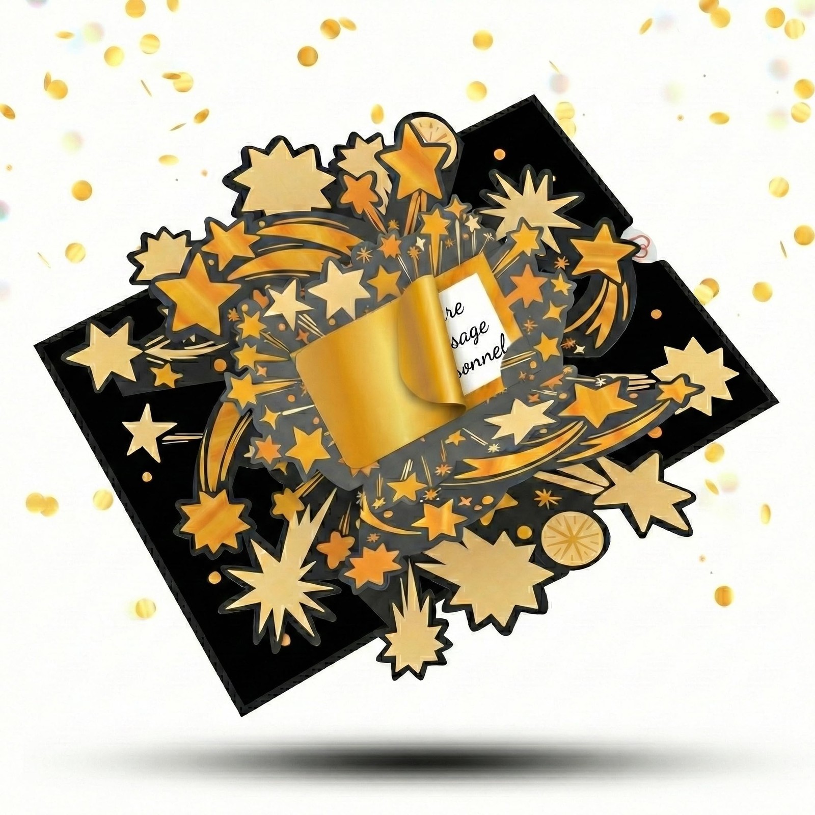 Carte pop-up Golden Ticket à gratter personnalisable : le cadeau surprise 3D idéal