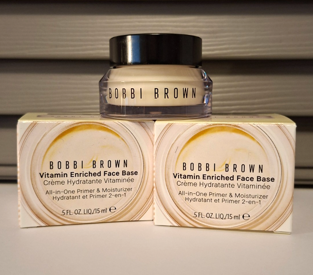 SET OF 2 x BOBBI BROWN VITAMIN ENRICHED FACE BASE MOISTURISER & PRIMER 15ml