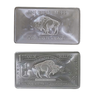 #ad #ad 1 OUNCE OZ 999 Fine SOLID TITANIUM Precious Metal Buffalo Bar INGOT Bullion OZT $13.97