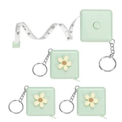 4 Stück für Soft Tape Measure 60\'' Meter Schrumpfband Blume weiß