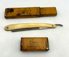 Vintage F.A. Clauberg Tonsorial Gem Straight Razor Germany w/ Griffon XX Case