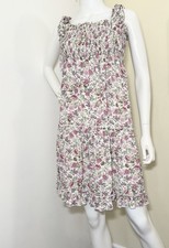Umgee Women’s Large Floral Smocked Mini Dress Tie Shoulder Cottagecore Boho