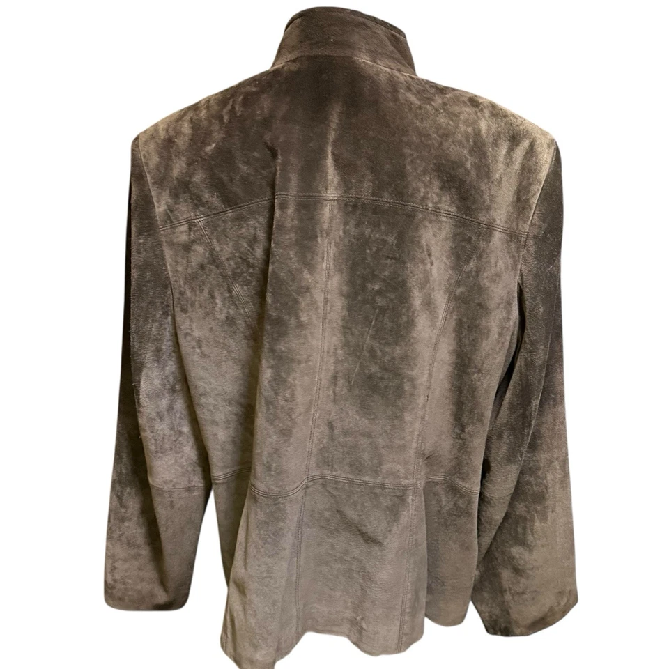 Jones New York Signature Choclate Brown Suede Jacket Womens Plus 3X - Image 4 of 4
