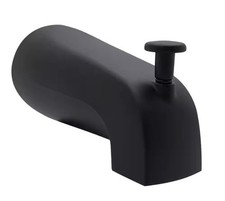 Standard Wall Mount 1/2 Slip Fit Tub Spout with Front Diverter, Matte Black