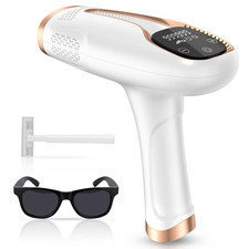 Laser Hair Removal Device Permanent Painless Light Wave Epilator White/Gold NEW