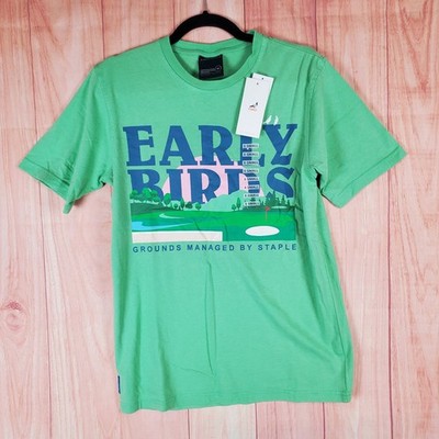 Staple Pigeon T Shirt Mens XS Green Graphic Print Early Birds Golf Course Vector