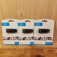 PNY 32GB Attache 4 2.0 Flash Drive Brand New Sealed LOT OF 3
