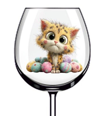 12x Ostern Katze Kätzchen Vinyl Aufkleber Abziehbild Becher Weinglas Flasche Laptop Becher
