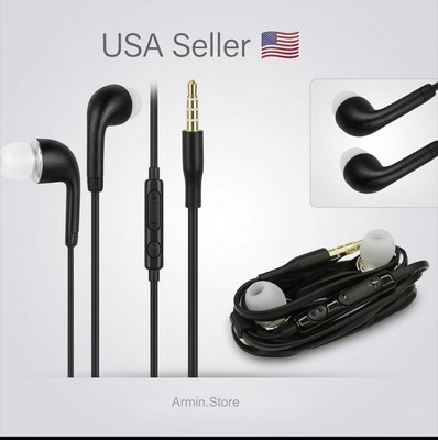 3.5mm Wired Earphones In-Ear Stereo Earbuds Headset w/ Mic for Android Phone New