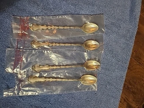 4- Gorham STRASBOURG Sterling Silver Iced Tea Spoons - 7-1/2” - 136g TW