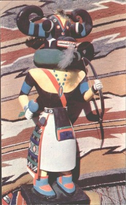 Hopi Kachina Puppe Postkarte - Plastichrome New Mexico Indianer Kunst