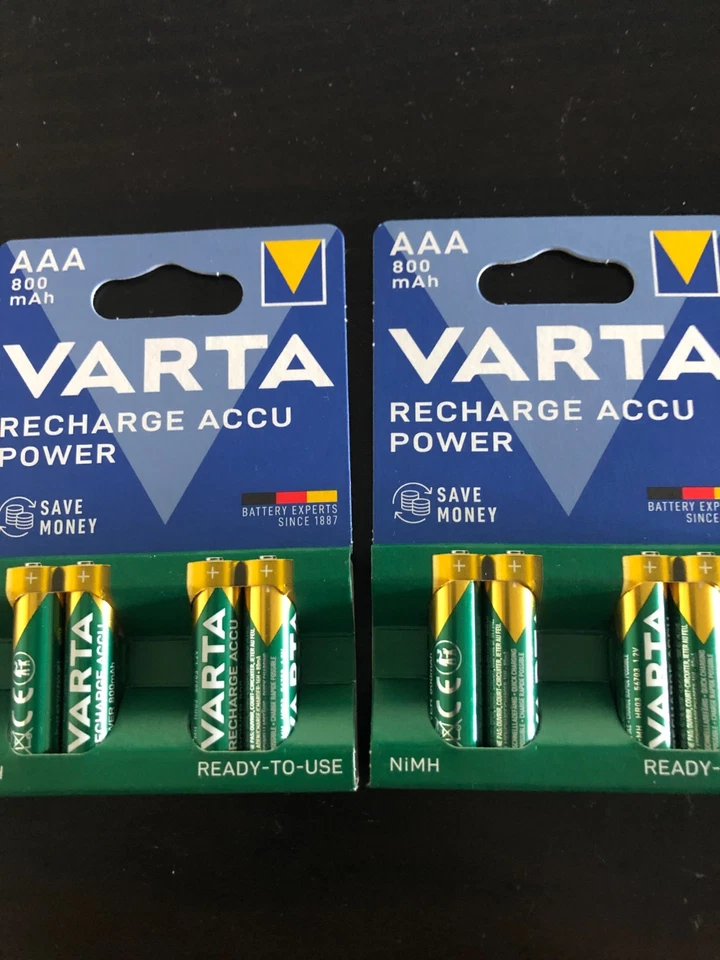 Lot 8 Piles Varta Rechargeables AAA – 800 mAh – NEUF - Photo 1/1