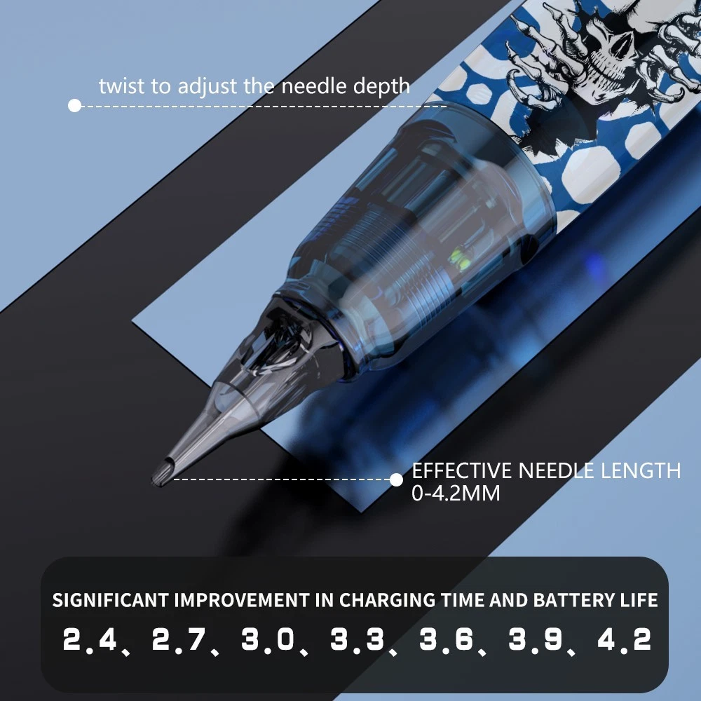 Wireless Tattoo Pen Machine Kit Complete with Power Supply Cartridge Needles Ink image 5
