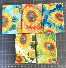 Moda Solana SUNFLOWERS 5 Fat Quarters 18 x 22 - All 5 colors-LOT