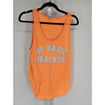 PINK Victorias Secret Womens Sz XS Neon Orange Tank Top No Basic Beaches
