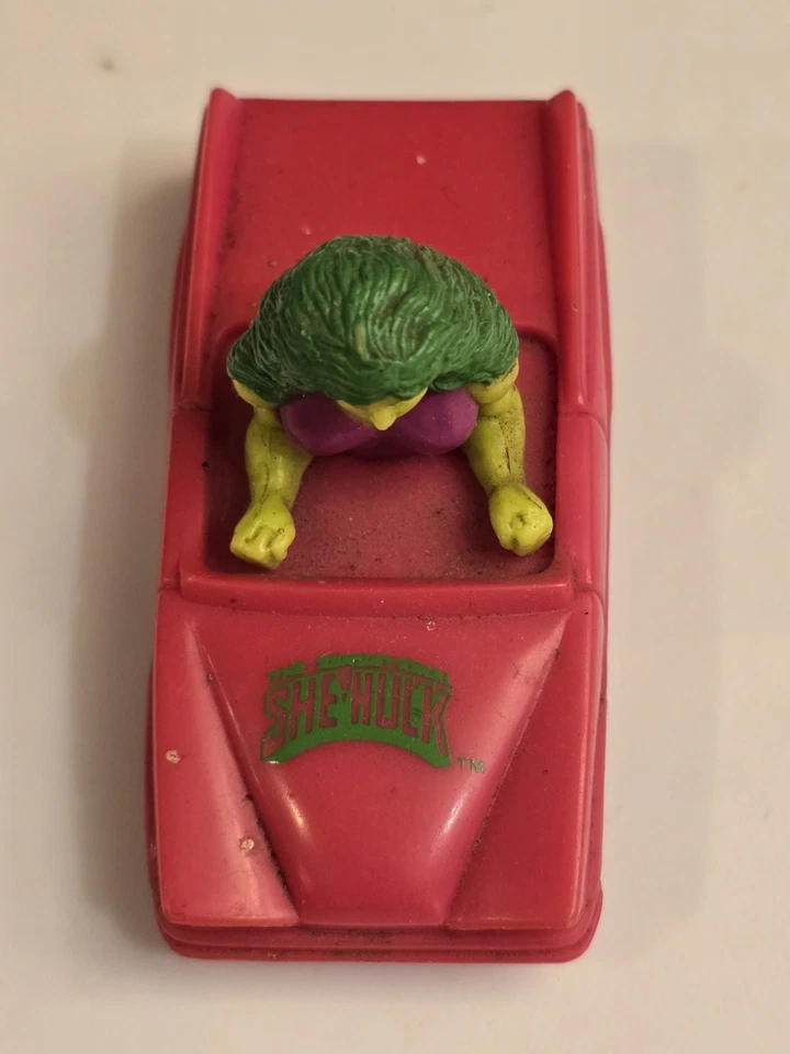 Coche de juguete Marvel The Sensational She-Hulk 1990 de colección viejo batidor sucio roto  Foto 4 de 4