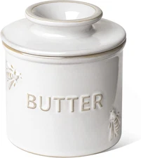 Butter Crock, Butter Dish with Lid, Butter Container for Counter with Water Line