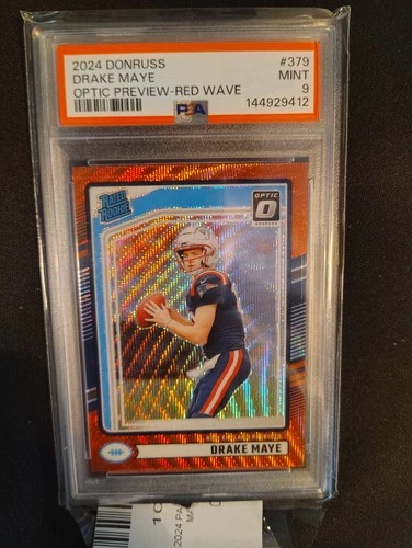 2024 PANINI DONRUSS OPTIC PREVIEW-RED WAVE #379 DRAKE MAYE ROOKIE RC PSA 9