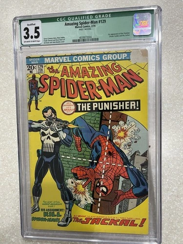Amazing Spider-Man #129 CGC 3.5. 1st App of Punisher/Jackal Marvel Comics '74