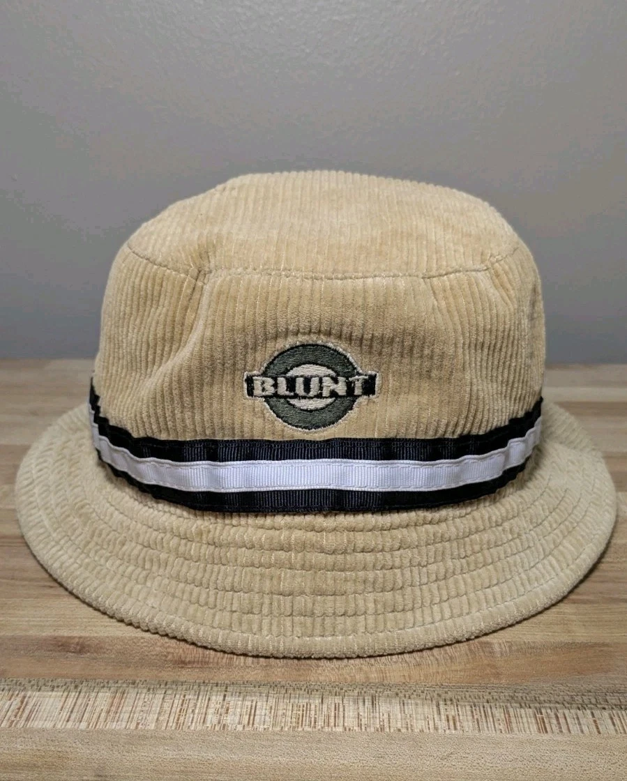 Vintage 90s Blunt Skateboards Corduroy Bucket Hat Cap Rare USA Rare Streetwear