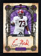 2022 Wild 5 Card Draw Gold Foil - Purple 3/4 Evan Neal Rookie Auto RC 1u6. rookie card picture