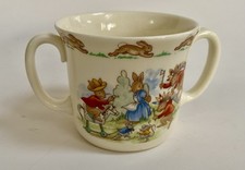 Vintage Bunnykins Hug A Mug Royal Doulton England Double Handle 1981