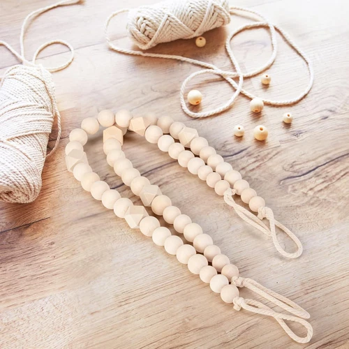 Wood Bead Curtain Tiebacks, KLOGTSIND Set of 6 Holdbacks for - Picture 5 of 6