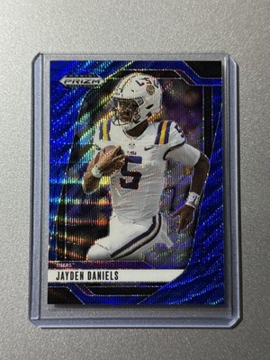 Jayden Daniels LSU Panini Prizm Draft Picks NFL 2025 BLUE WAVE PRIZM SP /299