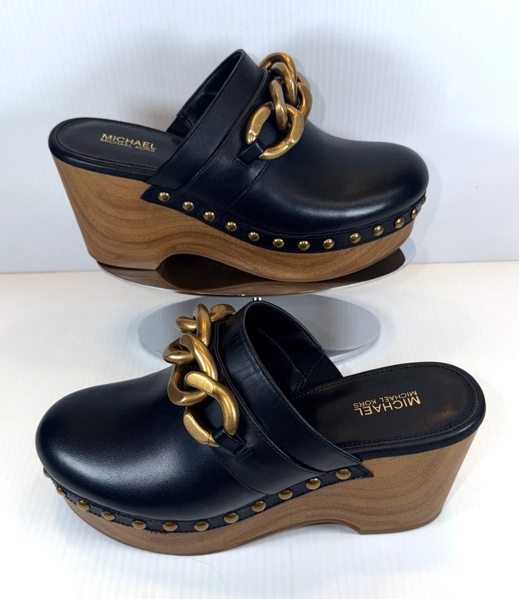 Michael Kors Leather Upper Clog Comfort Shoes for Women for  display picture 2