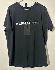 Alphalete Men  s XL Black Crew Neck Raglan Short Sleeve Graphic Logo T-Shirt