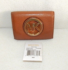 Michael Kors Fulton Card Case 35F0GFTD1L Luggage Leather Holder Wallet Holder