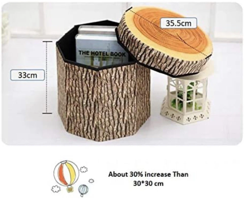 Foldable Wonderful Think Creative Home 14x14 Inch Fruit Storage Stool Ottoman - Image 4 of 4