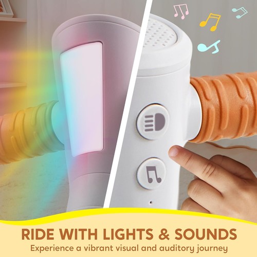 LED Baby Balance Bike With Music for 1-2 Year, Lights & Sounds, 4 Wheels, Green - Picture 6 of 7
