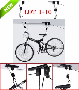 Details About 1 10x Ceiling Mounted Bike Bicycle Cycling Lift Hanger Storage Garage Closet Lot