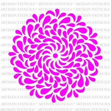 Zinnia Mandala Stencil - Reusable Mylar Stencil