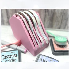 3D Printed Double Sided TAPE DISPENSER Crafting Tear Tape Holder Pink
