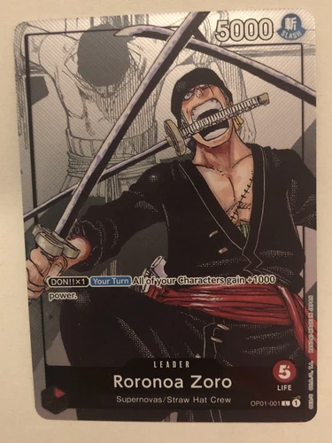 One Piece Card Game CCG TCG Roronoa Zoro - OP01-001 Alt Art Promo