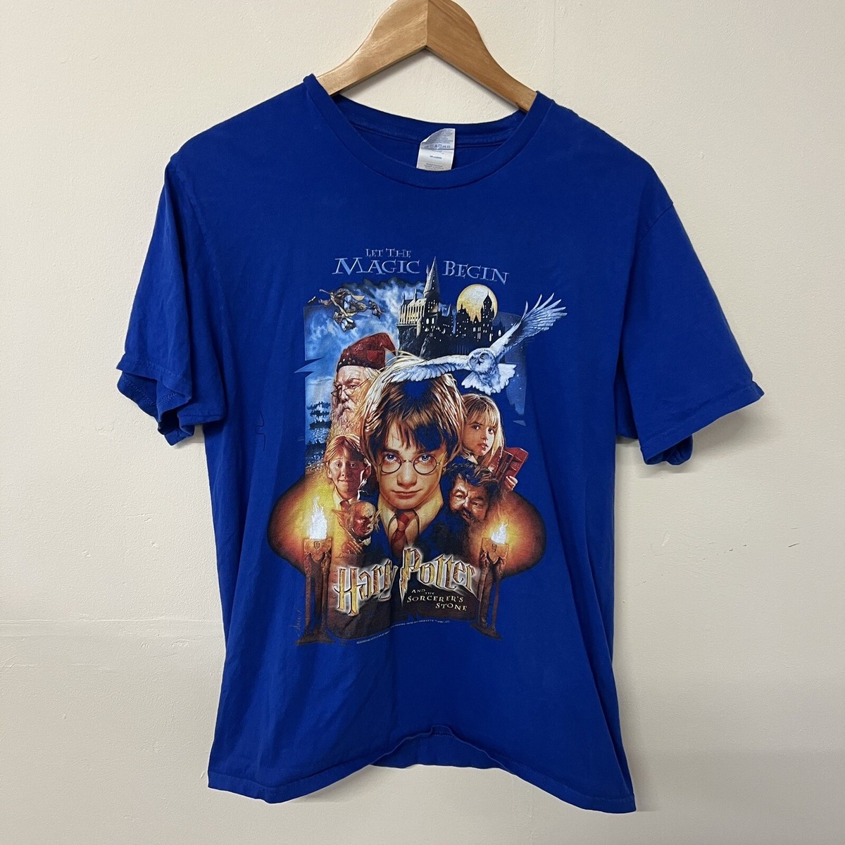 Vintage Harry Potter and The Sorcerer's Stone T-Shirt Blue Men’s Medium M