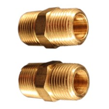 Hex 3/8 In. NPT Brass Hex Nipple Coupler S-647 Milton S-647 Pack of 2