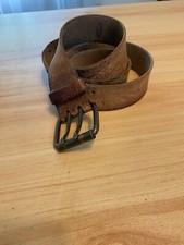 Vintage old navy brown belt size 32 unisex brass color buckle