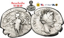 Ancient Roman Empire Coin Silver Denarius Marcus Aurelius 161 180 AD #32323