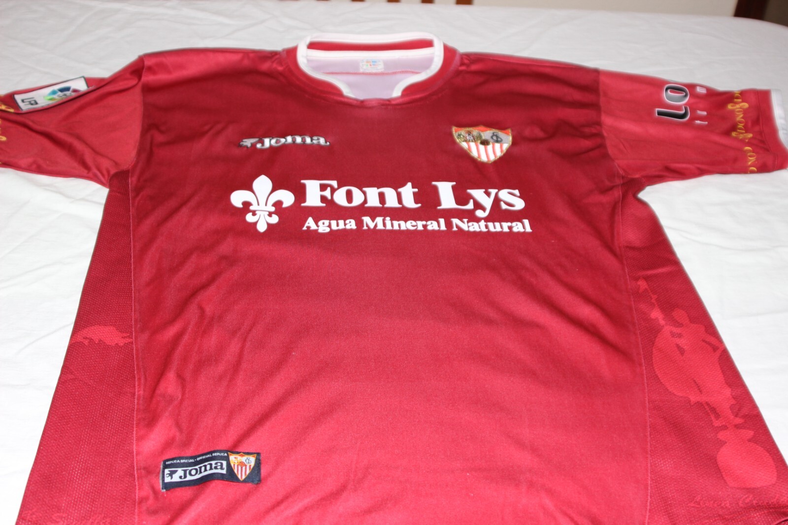 CAMISETA OFICIAL VINTAGE SEVILLA FC MARCA JOMA TALLA L FONT LYS Nº 4 DARIO SILVA