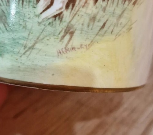 1954 Firmado Royal Crown Derby Taza Grande Pintada a Mano Tanque John Peel Hunting - Imagen 15 de 15