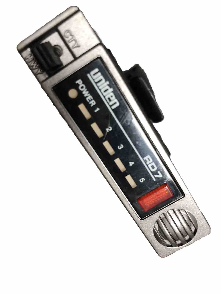 Vintage Uniden RD7 Radar Detector tested powers on with Visor clip