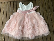 Monsoon baby Occasion dress 12-18 mths 3D ROSES PINK WEDDING, PARTY  !!!SALE!!!